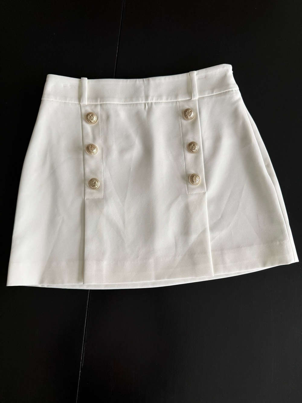 Generation Love Cream Mini Skirt with Gold Buttons 6